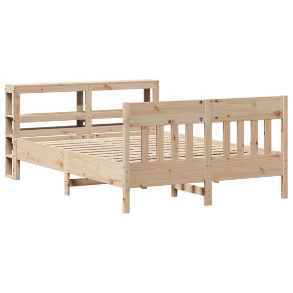 vidaXL Estructura de cama sin colch&oacute;n madera de pino blanco 150x200 cm
