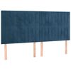 vidaXL Cama box spring con colch&oacute;n terciopelo azul oscuro 160x200 cm