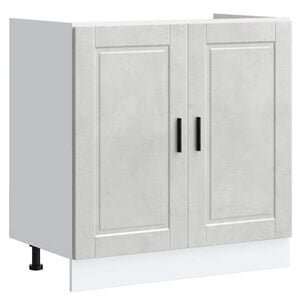 vidaXL Mueble bajo fregadero Porto gris hormig&oacute;n madera dise&ntilde;ada