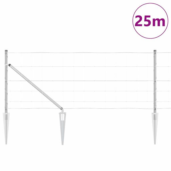 vidaXL Poste de Valla Galvanizado 25 x 0,8 m Acero