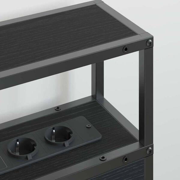 vidaXL Cabecera de almacenamiento con estante Roble negro 150 cm