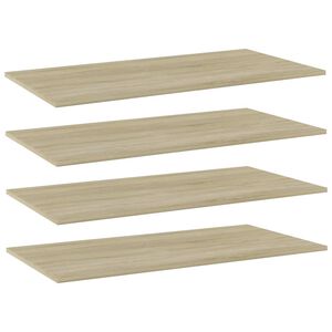 vidaXL Estante estanter&iacute;a 4 uds contrachapada roble Sonoma 80x20x1,5cm