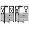 vidaXL Armario de Noche 2 uds. Gris Sonoma 40 x 31 x 60 cm