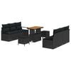 vidaXL Conjunto de sof&aacute;s de jard&iacute;n 9 uds. Negro rat&aacute;n sint&eacute;tico