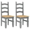 vidaXL Sillas de comedor Corona 2 uds madera pino gris 42x47x107 cm