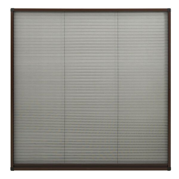 vidaXL Mosquitera plisada para ventanas aluminio marr&oacute;n 120x120 cm