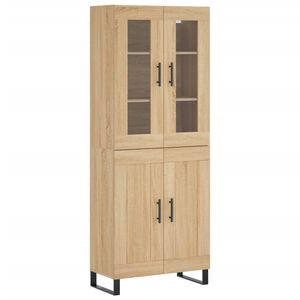 vidaXL Aparador alto madera contrachapada color roble 69,5x34x180 cm
