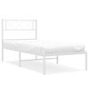 vidaXL Estructura cama sin colch&oacute;n con cabecero metal blanco 90x190 cm