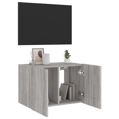 vidaXL Mueble de TV de pared con luces LED gris Sonoma 60x35x41 cm