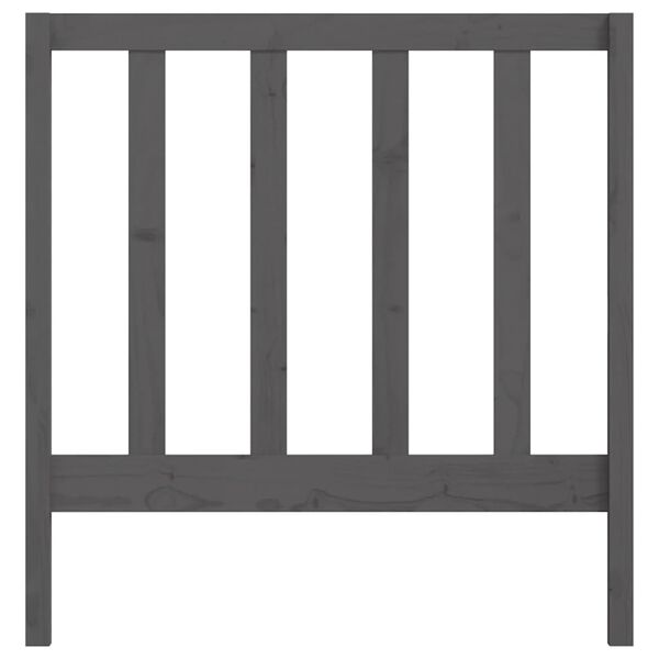 vidaXL Cabecero de cama madera maciza de pino gris 96x4x100 cm