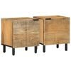 vidaXL Mesitas de noche 2 uds madera maciza de mango marr&oacute;n 40x33x46cm