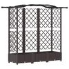 vidaXL Cama elevada con trellis y techo Marr&oacute;n 163 x 40 x 126 cm PP