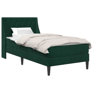 vidaXL Estructura de cama con colch&oacute;n Verde oscuro 80 x 200 cm
