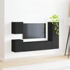 vidaXL Conjunto de mueble de TV 4 pcs Negro Madera de ingenier&iacute;a
