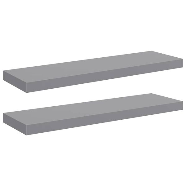 vidaXL Estantes flotantes de pared 2 uds MDF gris 80x23,5x3,8 cm
