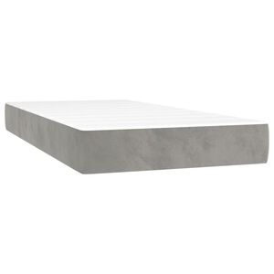vidaXL Colch&oacute;n muelles ensacados firmeza media terciopelo gris claro 100x203x20 cm