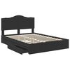 vidaXL Cama con almacenamiento Negro 140 x 190 cm Madera de ingenier&iacute;a