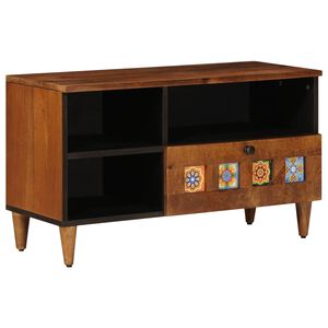 vidaXL Mueble de TV Nogal 80 x 33 x 46 cm Madera de mango maciza