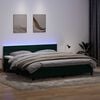 vidaXL Cama box spring con colch&oacute;n y LED terciopelo verde oscuro 180x220 cm