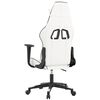 vidaXL Silla gaming cuero sint&eacute;tico blanco y negro