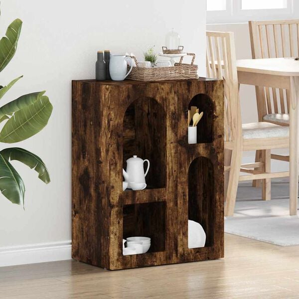 vidaXL Aparador Roble ahumado 59 x 35 x 80.5 cm Madera de ingenier&iacute;a