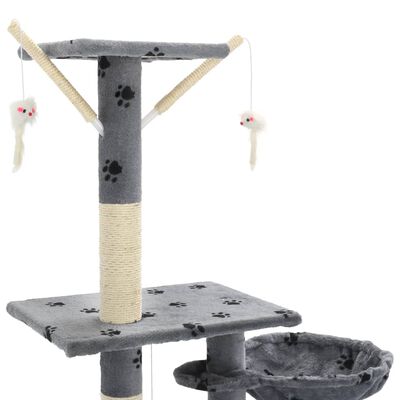 vidaXL Rascador para gatos con poste de sisal 230-250 cm huellas gris