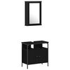 vidaXL Juego de muebles de ba&ntilde;o 4 pcs Roble negro Madera contrachapada