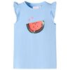 Camiseta infantil de manga volante azul claro 128