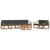 vidaXL Conjunto de sof&aacute;s de exterior 7 pcs Natural y Antracita