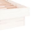 vidaXL Estructura cama individual LED sin colchón madera maciza blanco