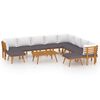 vidaXL Muebles de jard&iacute;n 11 piezas con cojines madera maciza de acacia