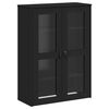 vidaXL Aparador alto VIKEN madera maciza de pino negro 80x40x190 cm