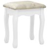 vidaXL Juego de tocador y taburete madera paulownia blanco 50x59x136cm
