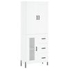 vidaXL Aparador alto madera contrachapada blanco 69,5x34x180 cm