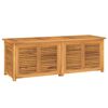 vidaXL Caja de almacenaje de jard&iacute;n con bolsa teca maciza 150x50x55 cm