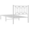 vidaXL Estructura cama sin colch&oacute;n con cabecero metal blanco 75x190 cm