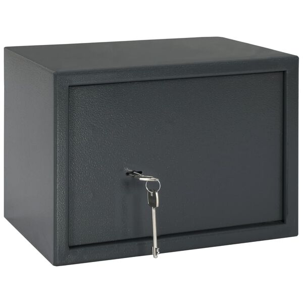 vidaXL Caja fuerte mec&aacute;nica de acero gris oscuro 35x25x25 cm