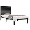 vidaXL Estructura de cama madera maciza individual negra 75x190 cm