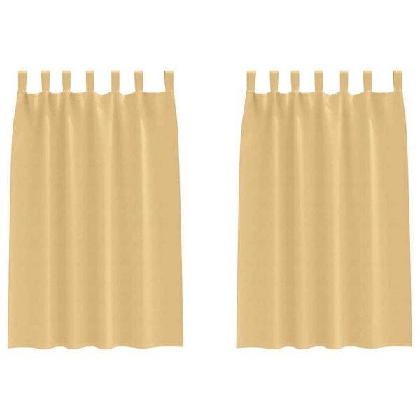 vidaXL Cortinas Opacas con Anillas 2 pcs Beige 175 x 140 cm Poli&eacute;ster