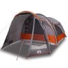 vidaXL Tienda de campa&ntilde;a familiar para 6 personas impermeable gris y naranja