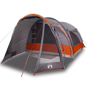 vidaXL Tienda de campa&ntilde;a familiar para 6 personas impermeable gris