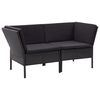 vidaXL Set muebles de jard&iacute;n 8 piezas y cojines rat&aacute;n sint&eacute;tico negro