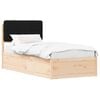 vidaXL Estructura de Cama con Cabecera Tapizada Negro 100 x 200 cm