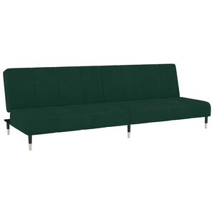 vidaXL Sof&aacute; cama de 2 plazas terciopelo verde oscuro