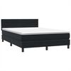 vidaXL Cama box spring con colch&oacute;n terciopelo negro 160x210 cm