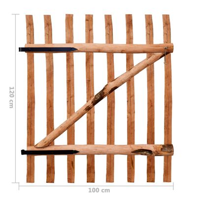 vidaXL Puerta para valla 100x120cm madera de avellano impregnada