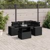 vidaXL Set de muebles de jard&iacute;n 5 pzas y cojines rat&aacute;n sint&eacute;tico negro