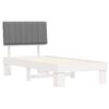 vidaXL Estructura de Cama con Cabecera Tapizada Gris Claro 90 x 200 cm