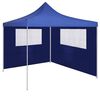 vidaXL Pared lateral de cenador con ventanas azul 4x2 m