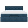vidaXL Estructura de cama otomana con colch&oacute;n azul oscuro 140x200 cm